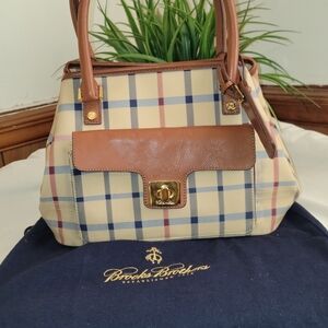 👜 Brooks Brothers Vintage Plaid Top Handle Bag